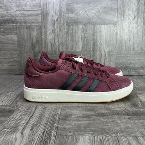 Adidas Grand Court Base Men's size 9.5 Burgundy Suede Shoes JQ6015